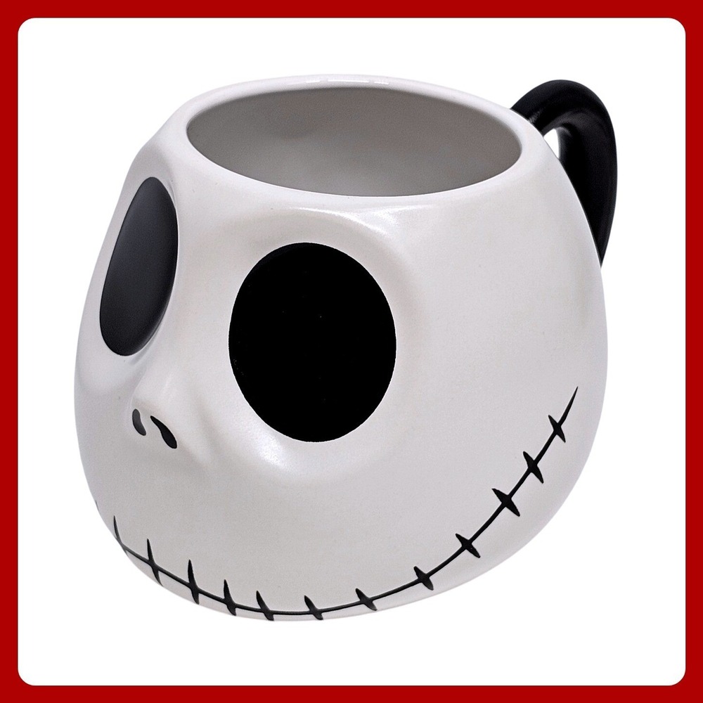 Disney Nightmare Before Christmas Jack Skellington Sculpted Ceramic Mug Head